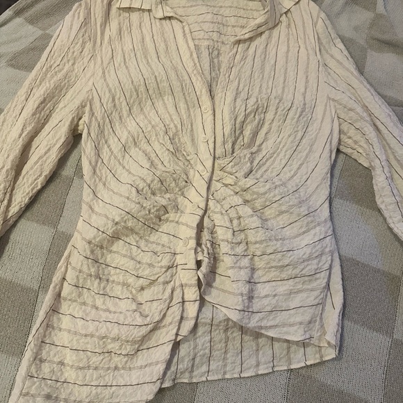 Zara Beige Striped Skirt Set - Picture 3 of 7